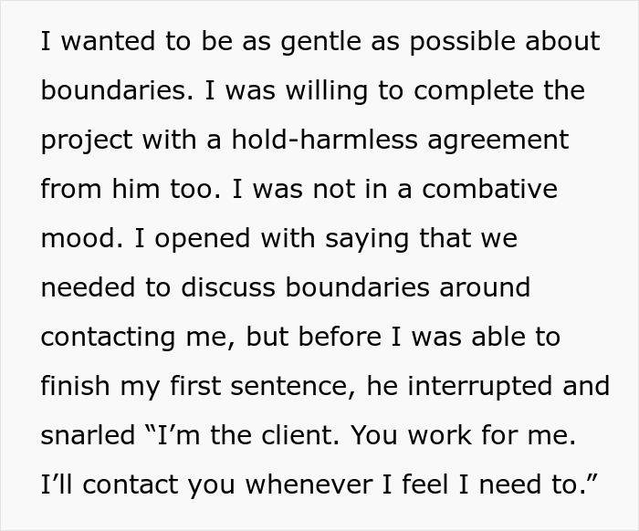 “It Was Insane”: Rude Customer Crosses Boundaries, Harasses Contractor, He Terminates Contract “It Was Insane”: Rude Customer Crosses Boundaries, Harasses Contractor, He Terminates Contract