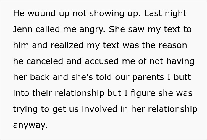 Woman Protects Entitled Sister’s BF From “Intervention” By Telling Him To Skip Dinner With Her Woman Protects Entitled Sister’s BF From “Intervention” By Telling Him To Skip Dinner With Her