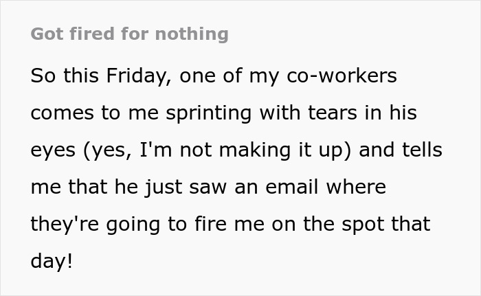 Manager Unjustly Fires Worker On The Spot And Says "Let This Be A Lesson" But Everyone Is Perplexed Manager Unjustly Fires Worker On The Spot And Says "Let This Be A Lesson" But Everyone Is Perplexed