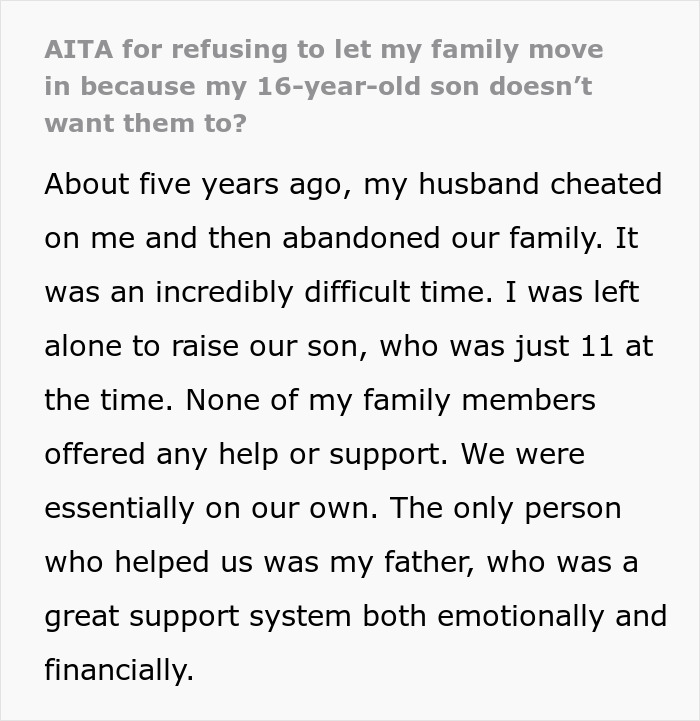 Single Mom And Teen Refuse To Let Family Move In After Being Left To Fend For Themselves For Years Single Mom And Teen Refuse To Let Family Move In After Being Left To Fend For Themselves For Years
