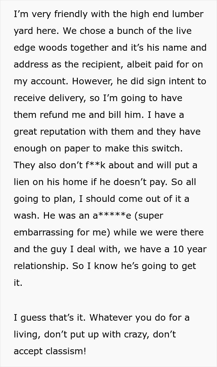 “It Was Insane”: Rude Customer Crosses Boundaries, Harasses Contractor, He Terminates Contract “It Was Insane”: Rude Customer Crosses Boundaries, Harasses Contractor, He Terminates Contract