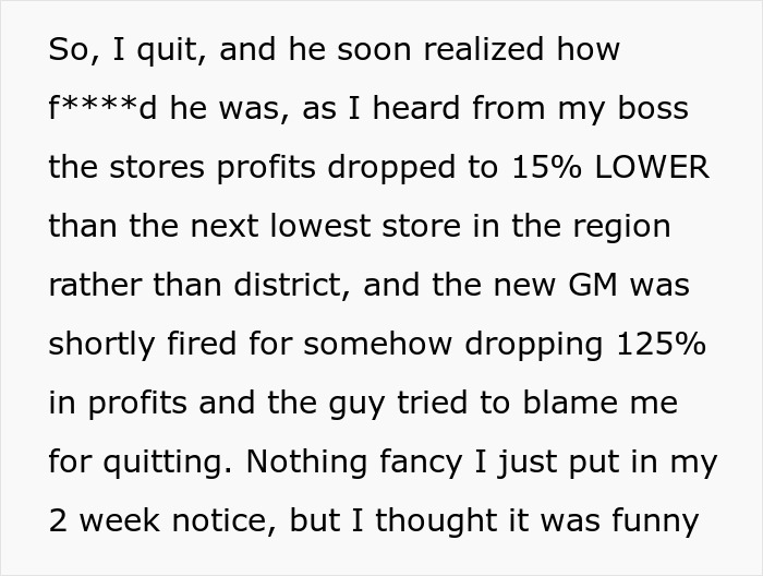 New Manager Realizes He Messed Up After Star Worker’s Resignation Costs Store 125% In Profit New Manager Realizes He Messed Up After Star Worker’s Resignation Costs Store 125% In Profit