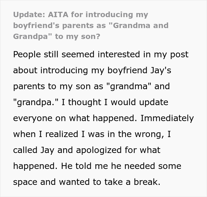 Mom Introduces BF’s Parents To Her Toddler As ‘Grandma And Grandpa,’ It Costs Her Relationship Mom Introduces BF’s Parents To Her Toddler As ‘Grandma And Grandpa,’ It Costs Her Relationship