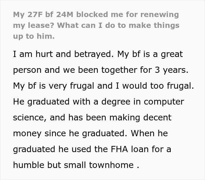 “This Can’t Be Real”: Woman Asks For Advice After BF Blocks Her For Horrible Financial Decisions “This Can’t Be Real”: Woman Asks For Advice After BF Blocks Her For Horrible Financial Decisions