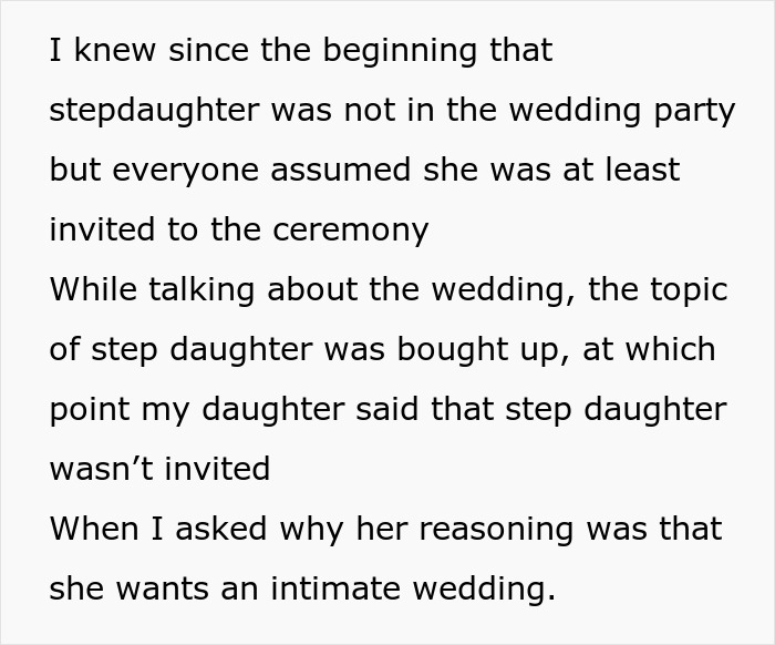 Bride Won't Invite Stepsis To Her Wedding As She’s Not Family, Mom Says Then She’s Not Family Either Bride Won't Invite Stepsis To Her Wedding As She’s Not Family, Mom Says Then She’s Not Family Either