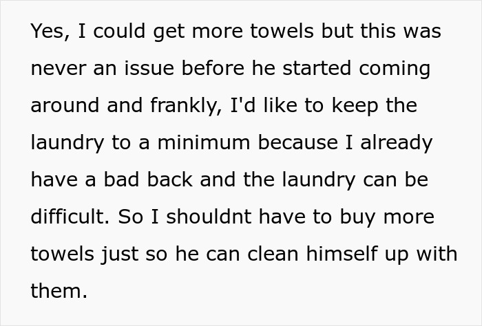 BF Won’t Stop Using Kids’ Towels To Wipe Off Gross Fluids, Furious GF Tells Him They Need A Break BF Won’t Stop Using Kids’ Towels To Wipe Off Gross Fluids, Furious GF Tells Him They Need A Break