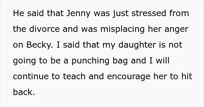 Bully Just Won’t Quit, Mom Tells Daughter To Bring Up The Bully’s Parents’ Super Nasty Divorce Bully Just Won’t Quit, Mom Tells Daughter To Bring Up The Bully’s Parents’ Super Nasty Divorce