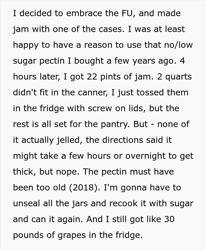 60YO Lady Gets Senior Discount, Buys 109 Pounds of Grapes For $8, Upset When Wine-Making Goes South 60YO Lady Gets Senior Discount, Buys 109 Pounds of Grapes For $8, Upset When Wine-Making Goes South