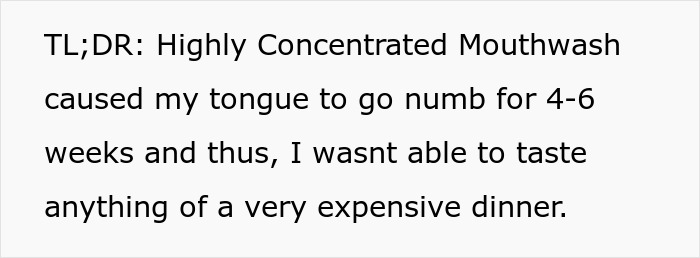 Man’s Fancy Dinner Booked A Year In Advance Goes To Waste After He Fails To Read Mouthwash Label Man’s Fancy Dinner Booked A Year In Advance Goes To Waste After He Fails To Read Mouthwash Label