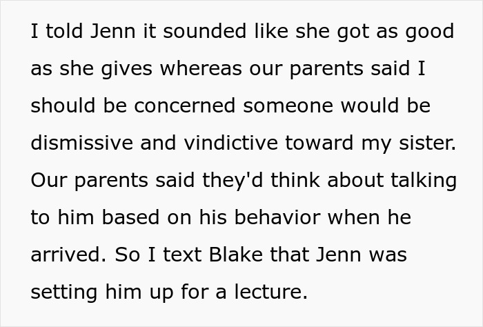 Woman Protects Entitled Sister’s BF From “Intervention” By Telling Him To Skip Dinner With Her Woman Protects Entitled Sister’s BF From “Intervention” By Telling Him To Skip Dinner With Her