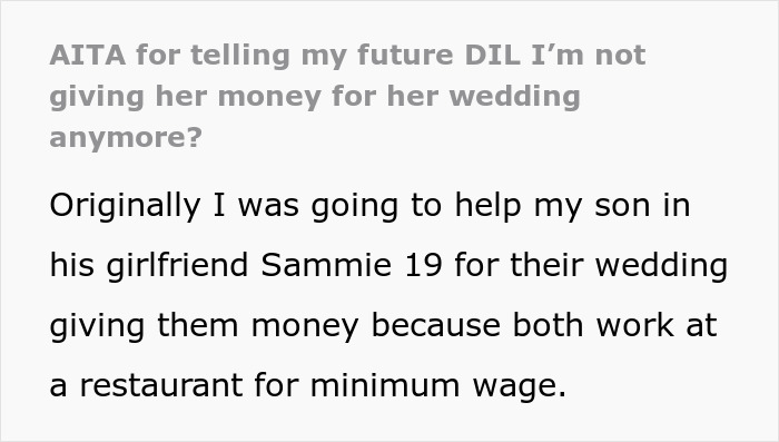 Parent Wants To Help Son And His Bride Out Financially, Refuses After Bride Picks $10k Wedding Dress Parent Wants To Help Son And His Bride Out Financially, Refuses After Bride Picks $10k Wedding Dress