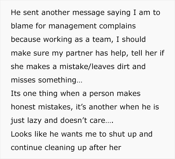 Lady Tells Boss Coworker Isn't Doing Her Job, He Insults Her Instead, Says Snitching Is Disgusting Lady Tells Boss Coworker Isn't Doing Her Job, He Insults Her Instead, Says Snitching Is Disgusting