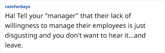 Lady Tells Boss Coworker Isn't Doing Her Job, He Insults Her Instead, Says Snitching Is Disgusting Lady Tells Boss Coworker Isn't Doing Her Job, He Insults Her Instead, Says Snitching Is Disgusting