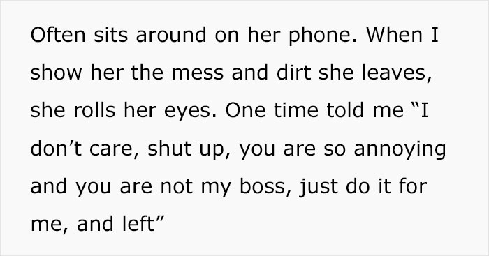 Lady Tells Boss Coworker Isn't Doing Her Job, He Insults Her Instead, Says Snitching Is Disgusting Lady Tells Boss Coworker Isn't Doing Her Job, He Insults Her Instead, Says Snitching Is Disgusting