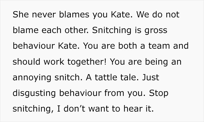 Lady Tells Boss Coworker Isn't Doing Her Job, He Insults Her Instead, Says Snitching Is Disgusting Lady Tells Boss Coworker Isn't Doing Her Job, He Insults Her Instead, Says Snitching Is Disgusting