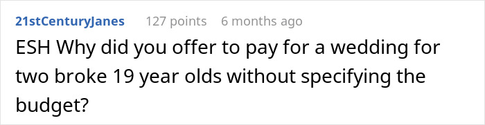 Parent Wants To Help Son And His Bride Out Financially, Refuses After Bride Picks $10k Wedding Dress Parent Wants To Help Son And His Bride Out Financially, Refuses After Bride Picks $10k Wedding Dress