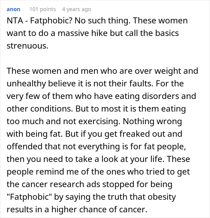 “AITA For Canceling On A Group Of Very Out Of Shape Women That Hired Me To Guide Their Hikes?” “AITA For Canceling On A Group Of Very Out Of Shape Women That Hired Me To Guide Their Hikes?”