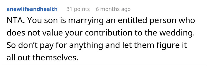 Parent Wants To Help Son And His Bride Out Financially, Refuses After Bride Picks $10k Wedding Dress Parent Wants To Help Son And His Bride Out Financially, Refuses After Bride Picks $10k Wedding Dress