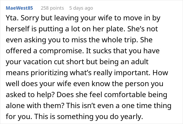 Guy Expects Wife To Handle House Move Alone Because He Booked A Guys' Trip In Advance Guy Expects Wife To Handle House Move Alone Because He Booked A Guys' Trip In Advance