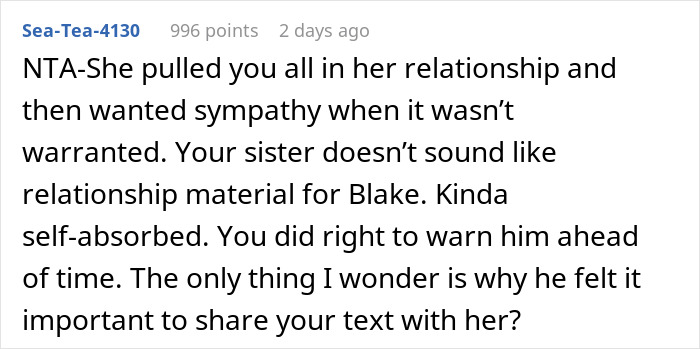 Woman Protects Entitled Sister’s BF From “Intervention” By Telling Him To Skip Dinner With Her Woman Protects Entitled Sister’s BF From “Intervention” By Telling Him To Skip Dinner With Her