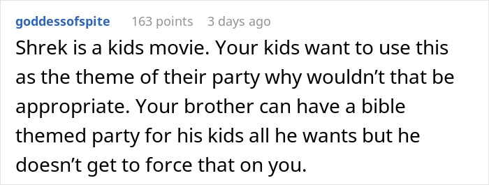 5YO Wants A Shrek-Themed Party, His Cousins Can’t Come Due To Parents’ Religious Views 5YO Wants A Shrek-Themed Party, His Cousins Can’t Come Due To Parents’ Religious Views