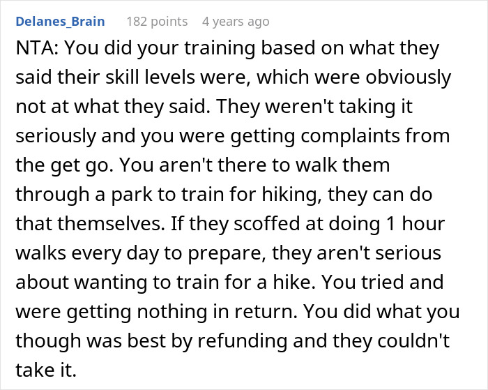 “AITA For Canceling On A Group Of Very Out Of Shape Women That Hired Me To Guide Their Hikes?” “AITA For Canceling On A Group Of Very Out Of Shape Women That Hired Me To Guide Their Hikes?”