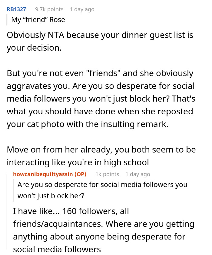 Woman Uninvites Friend From Her Next Party For Daring To Mock Her On IG, Gets Called A Jerk Woman Uninvites Friend From Her Next Party For Daring To Mock Her On IG, Gets Called A Jerk