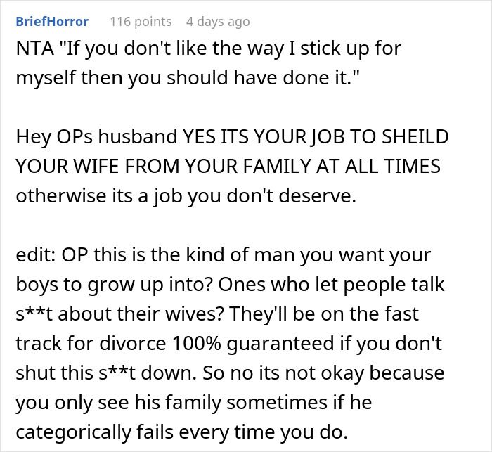 Woman Defends Herself Against In-Laws’ Criticism, Leaves Husband Fuming Woman Defends Herself Against In-Laws’ Criticism, Leaves Husband Fuming