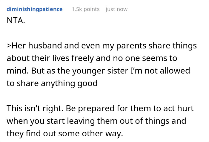 "AITA For What I Said? My Family Won’t Let Me Share Any Good News Because Of My Sister's Disability" "AITA For What I Said? My Family Won’t Let Me Share Any Good News Because Of My Sister's Disability"