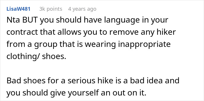 “AITA For Canceling On A Group Of Very Out Of Shape Women That Hired Me To Guide Their Hikes?” “AITA For Canceling On A Group Of Very Out Of Shape Women That Hired Me To Guide Their Hikes?”
