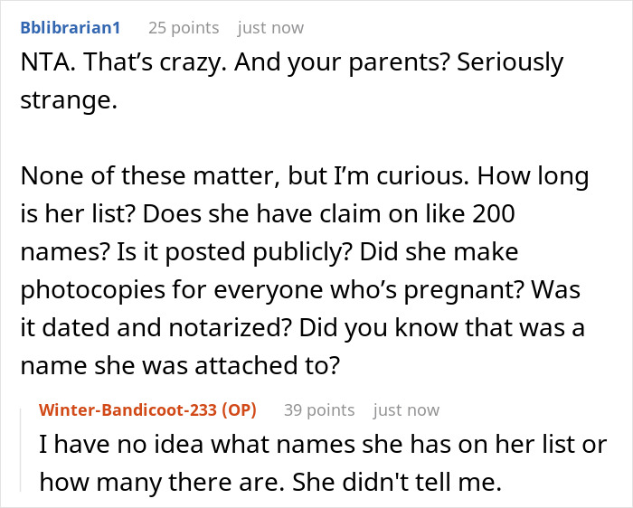 Parents Instruct New Mom To Rename Baby As His Name Is On Her Single “Golden Child” Sister’s List Parents Instruct New Mom To Rename Baby As His Name Is On Her Single “Golden Child” Sister’s List