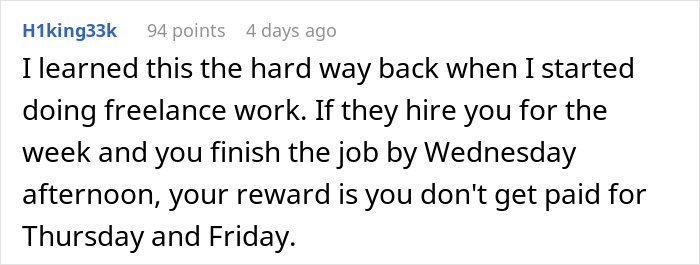 Worker Refuses To Accept Lower Pay For Finishing Work Faster, Tests Corporate Policy Worker Refuses To Accept Lower Pay For Finishing Work Faster, Tests Corporate Policy