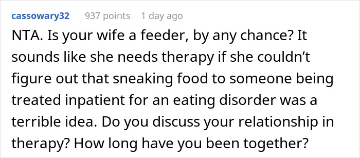 "AITA For Reporting My Wife For Bringing Me Snacks In The Hospital?" "AITA For Reporting My Wife For Bringing Me Snacks In The Hospital?"