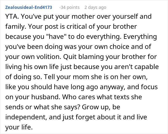 Mom Leaves $250k Inheritance To Son, Throws A Fit When Daughter Stops Looking After Her Mom Leaves $250k Inheritance To Son, Throws A Fit When Daughter Stops Looking After Her
