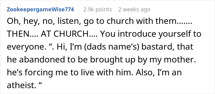 Atheist Teen Forced To Live With Religious Dad Who He Just Met After His Mom Passed Away Atheist Teen Forced To Live With Religious Dad Who He Just Met After His Mom Passed Away