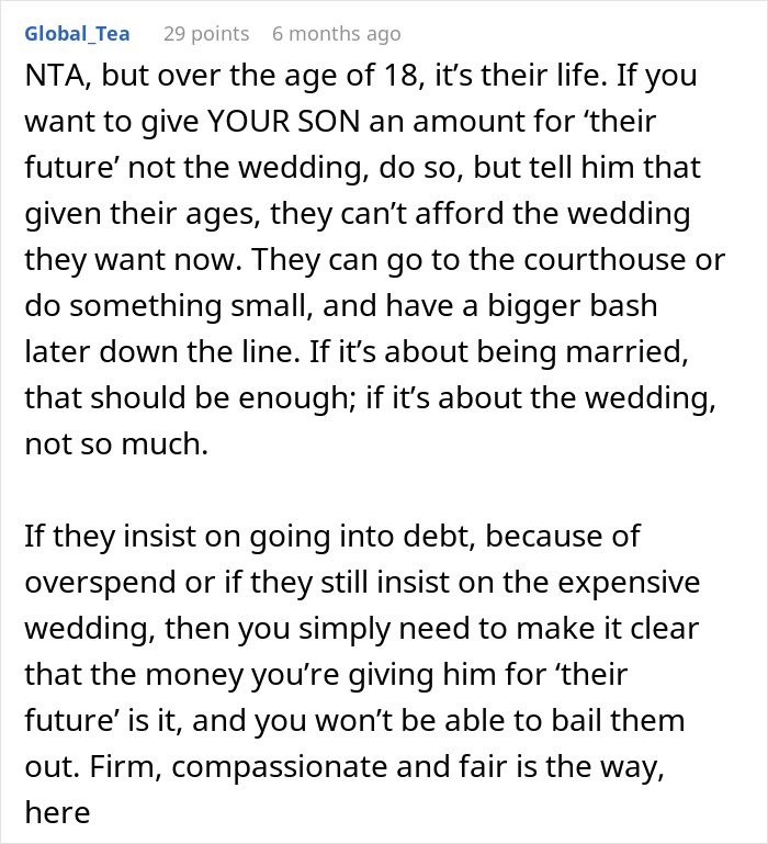 Parent Wants To Help Son And His Bride Out Financially, Refuses After Bride Picks $10k Wedding Dress Parent Wants To Help Son And His Bride Out Financially, Refuses After Bride Picks $10k Wedding Dress