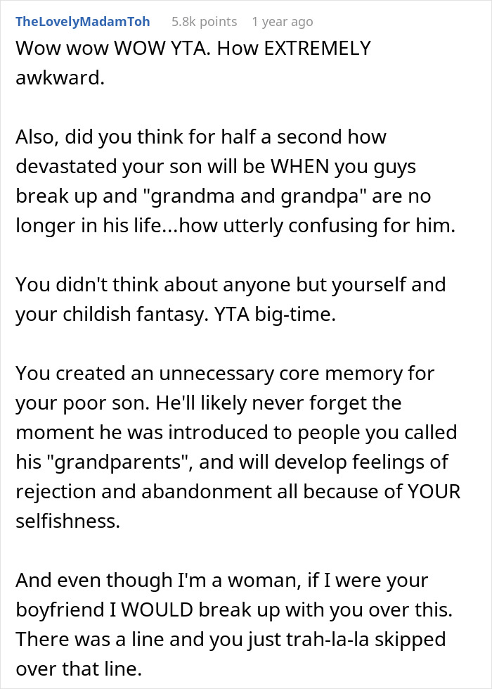 Mom Introduces BF’s Parents To Her Toddler As ‘Grandma And Grandpa,’ It Costs Her Relationship Mom Introduces BF’s Parents To Her Toddler As ‘Grandma And Grandpa,’ It Costs Her Relationship
