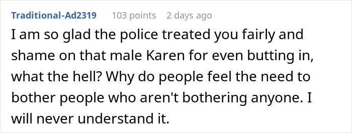 Karen Calls 911 On Homeless Man, Threatens Him With $500 Fine Until Cops Show Up Karen Calls 911 On Homeless Man, Threatens Him With $500 Fine Until Cops Show Up