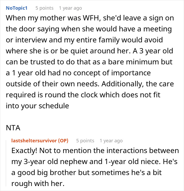 Woman Can’t Understand The Difference Between WFH And A Vacation, Demands Sister Babysit Woman Can’t Understand The Difference Between WFH And A Vacation, Demands Sister Babysit