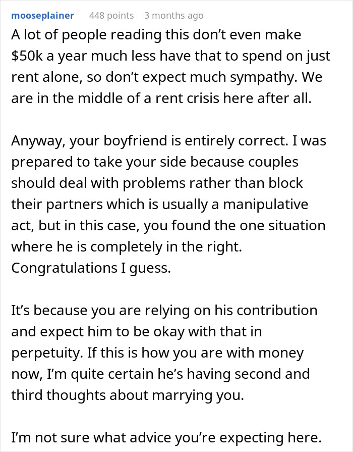 “This Can’t Be Real”: Woman Asks For Advice After BF Blocks Her For Horrible Financial Decisions “This Can’t Be Real”: Woman Asks For Advice After BF Blocks Her For Horrible Financial Decisions