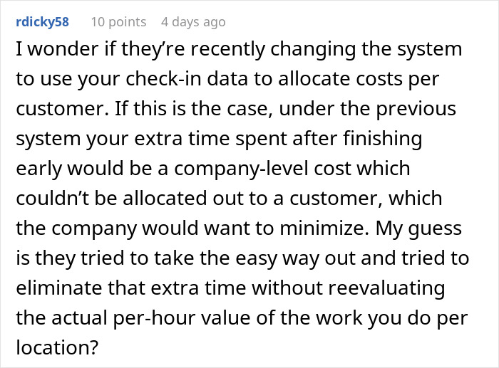 Worker Refuses To Accept Lower Pay For Finishing Work Faster, Tests Corporate Policy Worker Refuses To Accept Lower Pay For Finishing Work Faster, Tests Corporate Policy