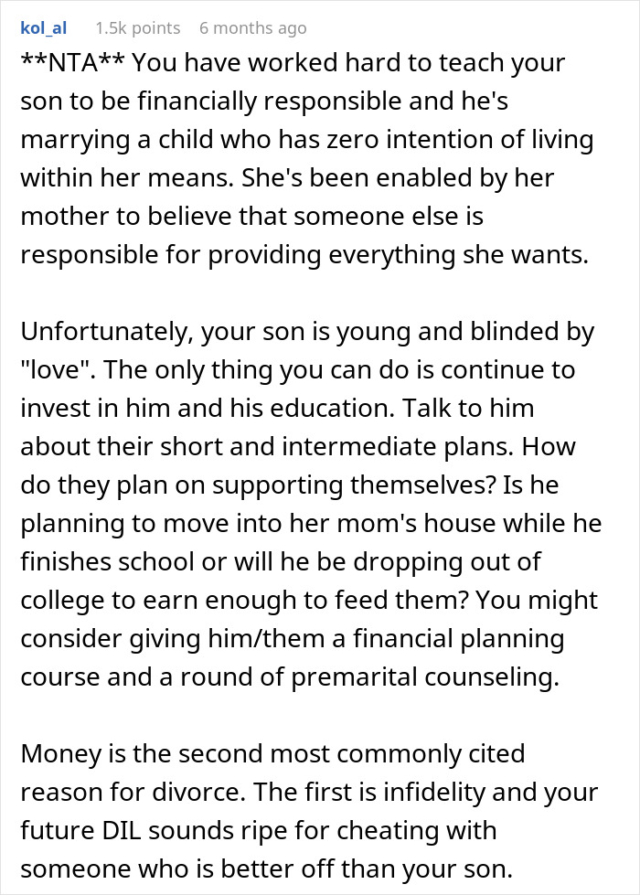 Parent Wants To Help Son And His Bride Out Financially, Refuses After Bride Picks $10k Wedding Dress Parent Wants To Help Son And His Bride Out Financially, Refuses After Bride Picks $10k Wedding Dress