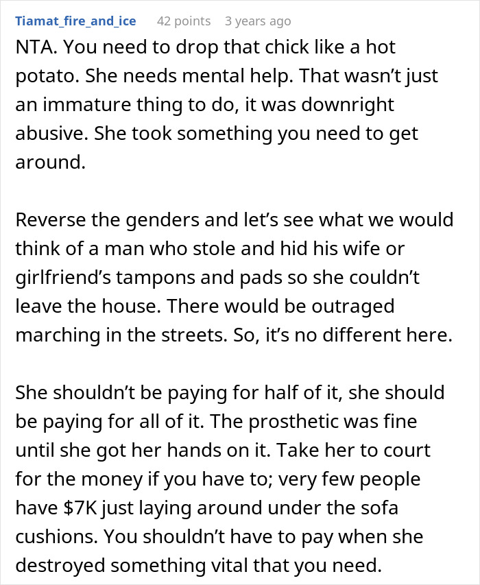 Guys' Trip Prompts Woman To Hide Her BF's $7000 Prosthetic, He Freaks Out When It Gets Ruined Guys' Trip Prompts Woman To Hide Her BF's $7000 Prosthetic, He Freaks Out When It Gets Ruined