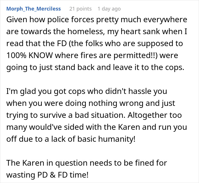 Karen Calls 911 On Homeless Man, Threatens Him With $500 Fine Until Cops Show Up Karen Calls 911 On Homeless Man, Threatens Him With $500 Fine Until Cops Show Up