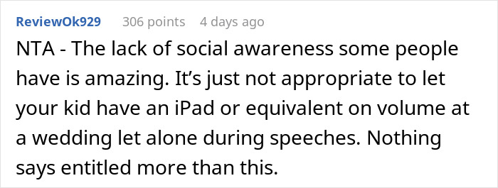 Mom Goes After Wedding Guest After They Tell Her To Quiet Toddler’s Tablet Down Mom Goes After Wedding Guest After They Tell Her To Quiet Toddler’s Tablet Down