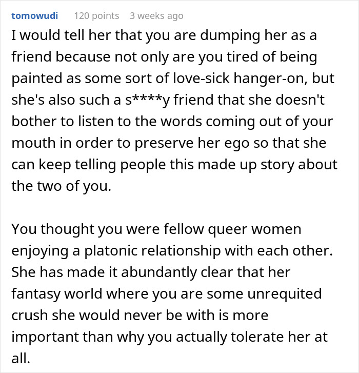Lesbian Woman Is Sick Of Bi Friend’s Comments About Her Being In Love With Her, Discussion Ensues Lesbian Woman Is Sick Of Bi Friend’s Comments About Her Being In Love With Her, Discussion Ensues