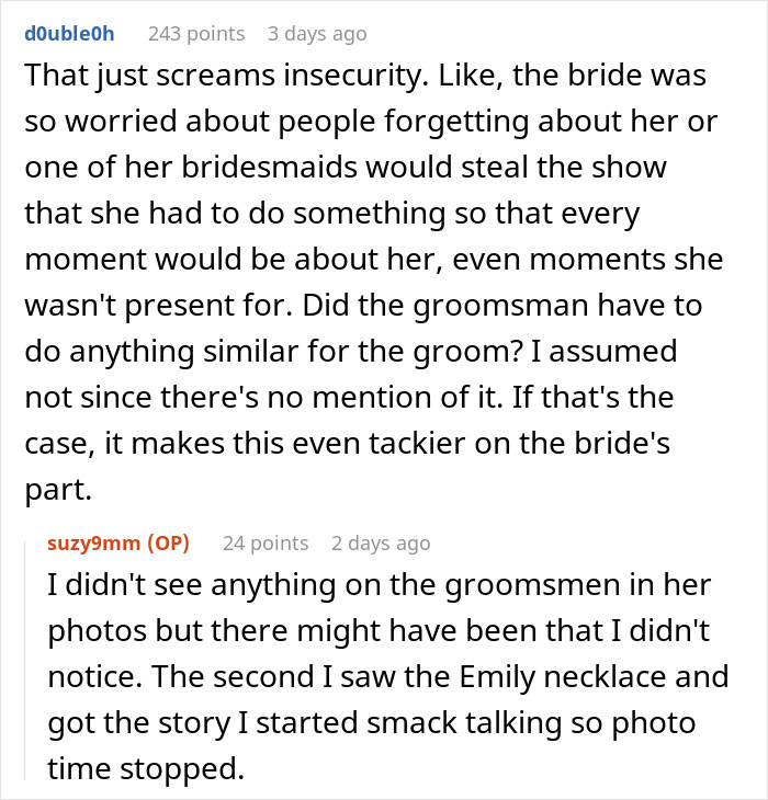 "Emily, You're The Worst": Pesky Bride Forces Bridesmaids To Buy And Wear Necklace Bearing Her Name "Emily, You're The Worst": Pesky Bride Forces Bridesmaids To Buy And Wear Necklace Bearing Her Name