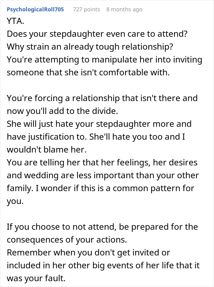 Bride Won't Invite Stepsis To Her Wedding As She’s Not Family, Mom Says Then She’s Not Family Either Bride Won't Invite Stepsis To Her Wedding As She’s Not Family, Mom Says Then She’s Not Family Either