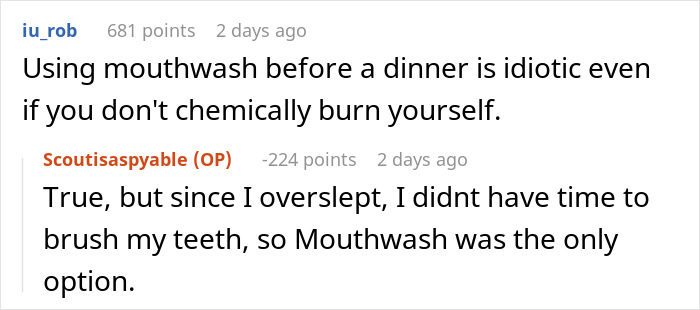Man’s Fancy Dinner Booked A Year In Advance Goes To Waste After He Fails To Read Mouthwash Label Man’s Fancy Dinner Booked A Year In Advance Goes To Waste After He Fails To Read Mouthwash Label