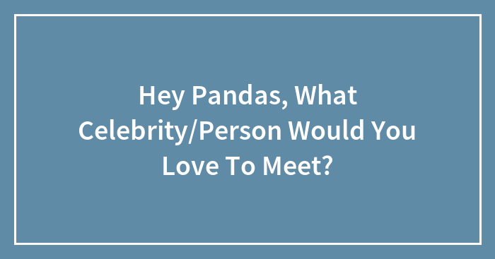 Hey Pandas, What Celebrity/Person Would You Love To Meet?